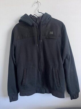 DC Shoes Black Hooded Full Zip Jacket Men’s Large